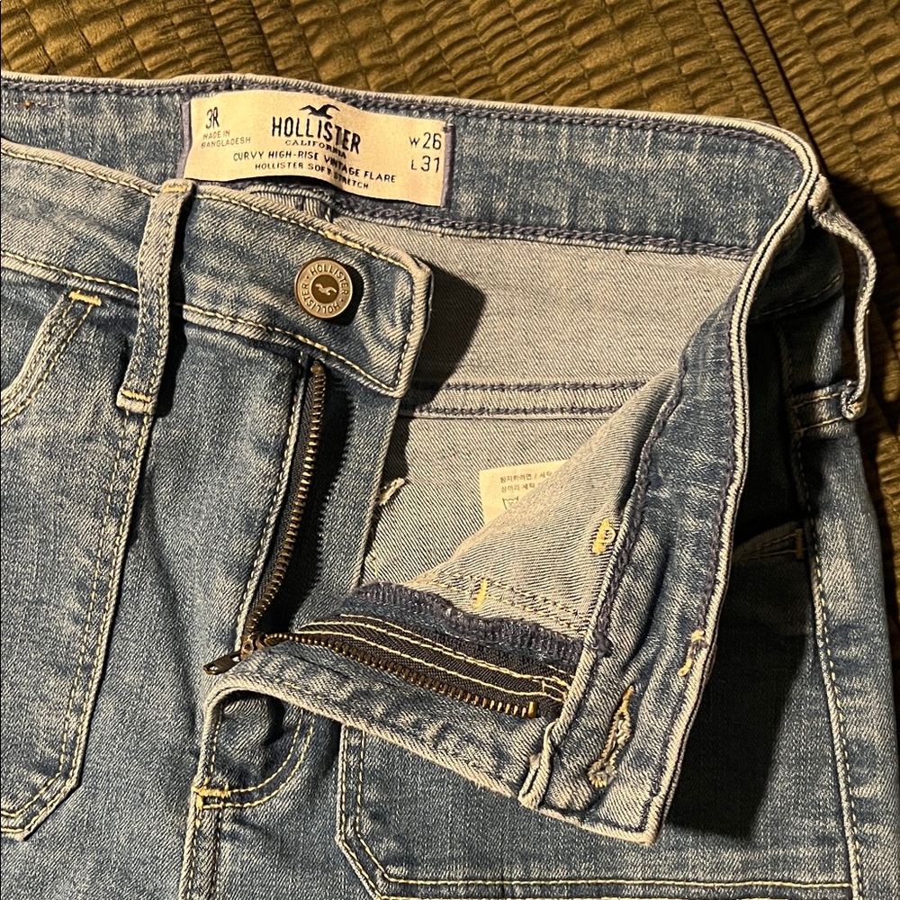Hollister Light Blue Flare Jeans - Picture 3 of 5